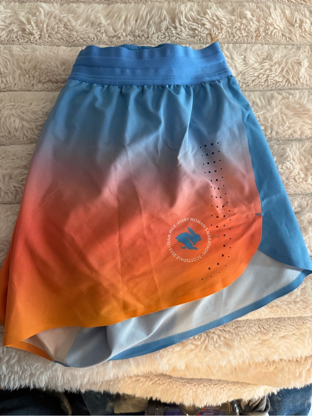 Rabbit Women's Blue to Orange Ombre Skater Skort with Breathable Mesh